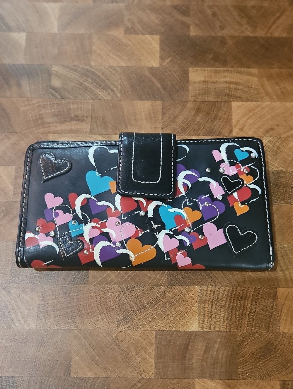 BOGO Fossil Vintage Leather Wallets - I Black With Hearts 🖤 I Free Vintage Tan